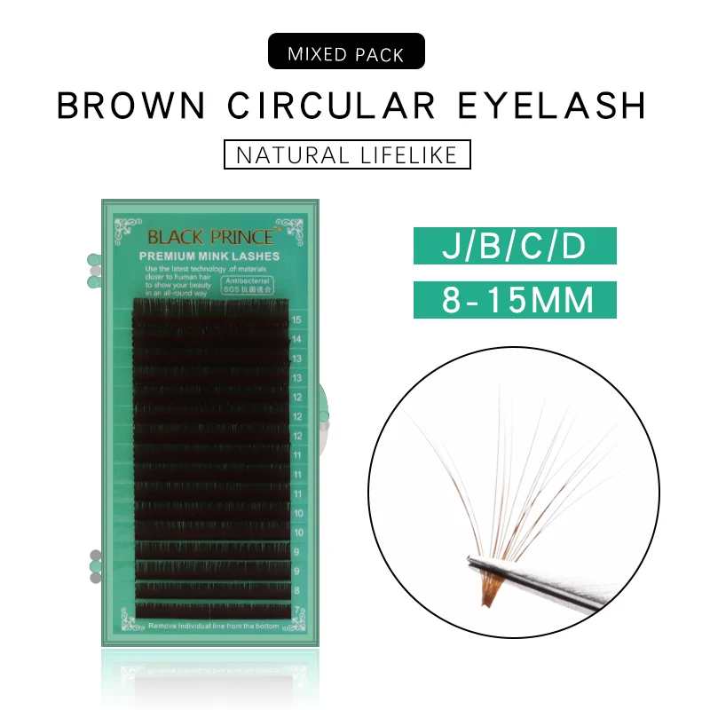 BLACK PRINCE Brown Eyelash Extension JBCD Curl 7-15 Mix length Individual Auburn Eyelash Extension Brown Lash for Salon Use
BLACK PRINCE Brown Eyelash Extension JBCD Curl 7-15 Mix length Individual Auburn Eyelash Extension Brown Lash for Salon Use