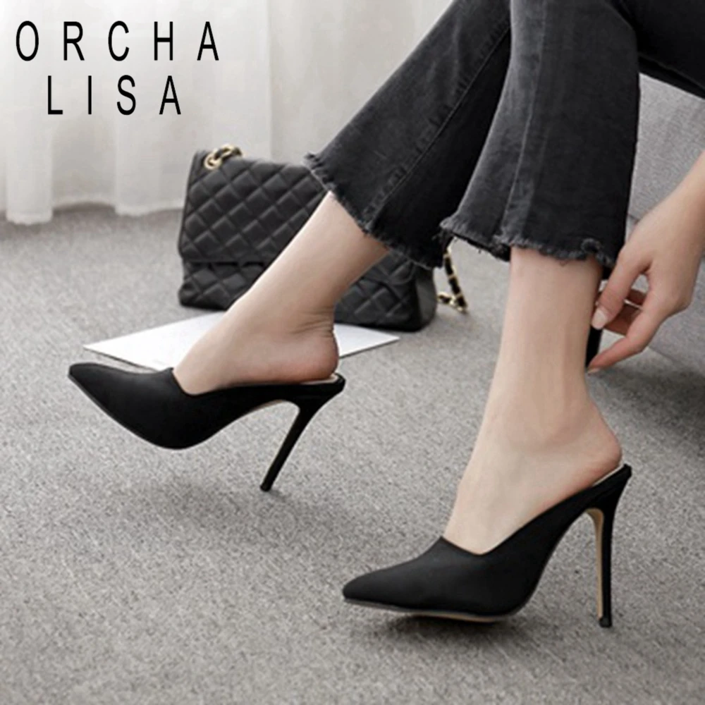 ORCHA LISA Shoes Woman Fashion Pointed toe Mules Sexy High Heels Slides Ladies Flock Slippers Sandals zapatos mujer black red
ORCHA LISA Shoes Woman Fashion Pointed toe Mules Sexy High Heels Slides Ladies Flock Slippers Sandals zapatos mujer black red