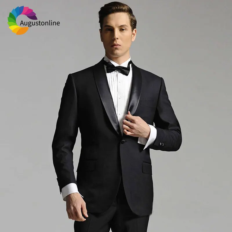Tailored Black Men Suits Wedding Satin Shawl Lapel Groom Tuxedo Slim Fit Best Man Blazer Jacket Pants 2Piece Costume Homme
Tailored Black Men Suits Wedding Satin Shawl Lapel Groom Tuxedo Slim Fit Best Man Blazer Jacket Pants 2Piece Costume Homme
