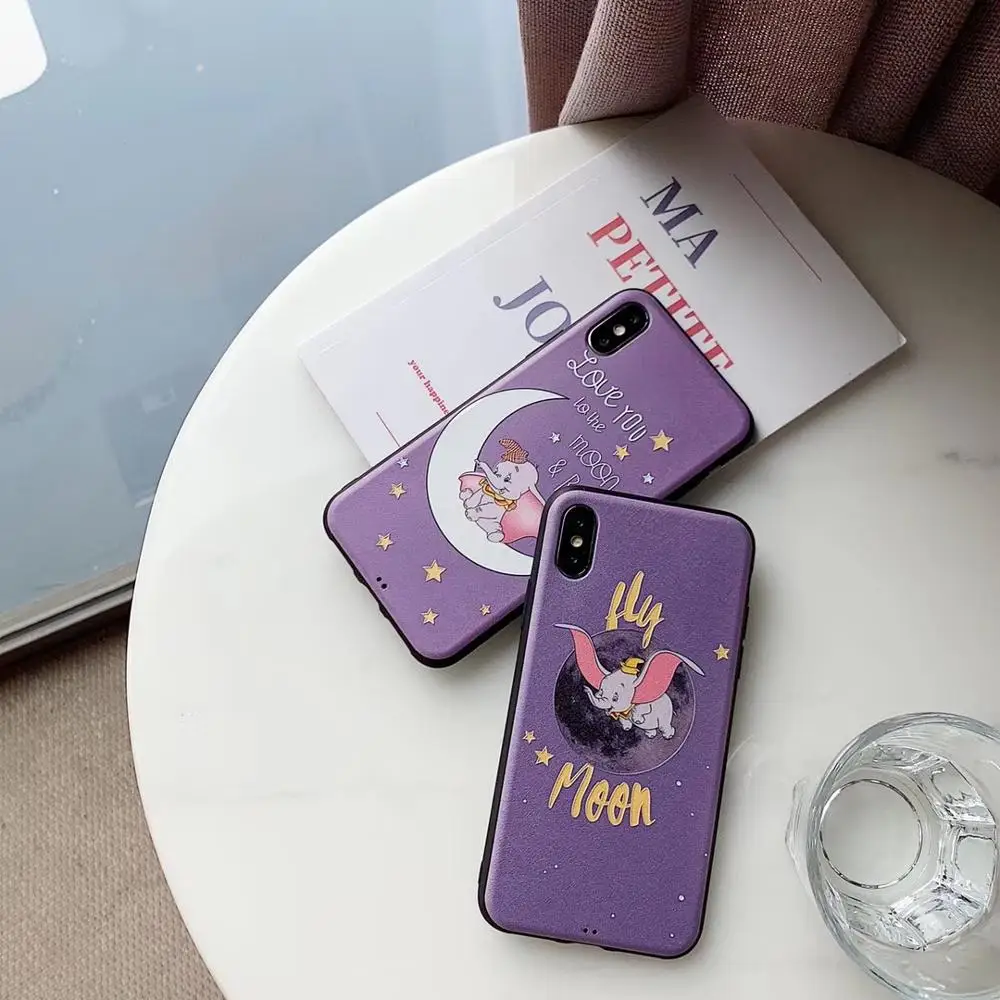 New Cute Elephant Cartoon Dumboo In the Moon Embossment Soft Silicone Phone Case For Iphone 6 6S 7 8 Plus X Xs Xr Max For Apple
New Cute Elephant Cartoon Dumboo In the Moon Embossment Soft Silicone Phone Case For Iphone 6 6S 7 8 Plus X Xs Xr Max For Apple
