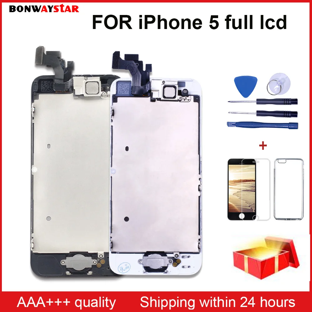 Full Assembly LCD Screen for iPhone 5 A1428 A1429 A1442 Replacement Touch Digitizer Pre-assembled Display +Home Button+Camera
Full Assembly LCD Screen for iPhone 5 A1428 A1429 A1442 Replacement Touch Digitizer Pre-assembled Display +Home Button+Camera