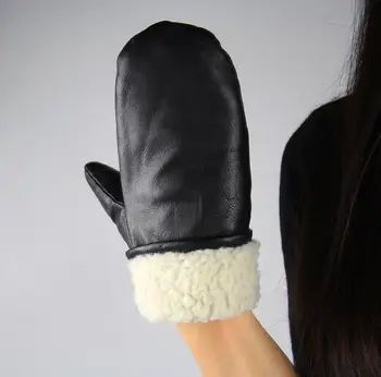 Women's Fashion Natural Sheepskin Leather Wool Lining gloves lady's Winter solid black Warm Cashmere glove Mitten R639
Women's Fashion Natural Sheepskin Leather Wool Lining gloves lady's Winter solid black Warm Cashmere glove Mitten R639