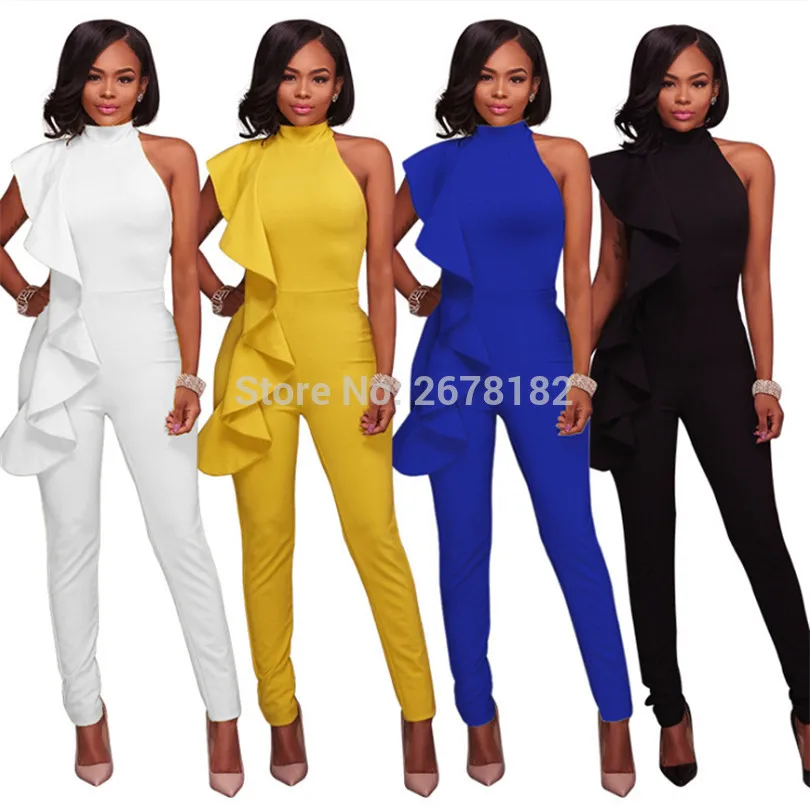 Sexy Ruffles Sleeveless Women Rompers Jumpsuit Pants Summer Clothes White Yellow Black Blue Lady Office Formal Bodysuit Jumpsuit
Sexy Ruffles Sleeveless Women Rompers Jumpsuit Pants Summer Clothes White Yellow Black Blue Lady Office Formal Bodysuit Jumpsuit