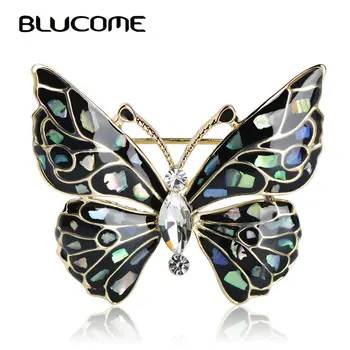 Blucome Fashion Blue Butterfly Brooch Clothes Accessories Gold-color Abalone Shell Insect Brooches Jewelry Pins For Suit Dress
Blucome Fashion Blue Butterfly Brooch Clothes Accessories Gold-color Abalone Shell Insect Brooches Jewelry Pins For Suit Dress