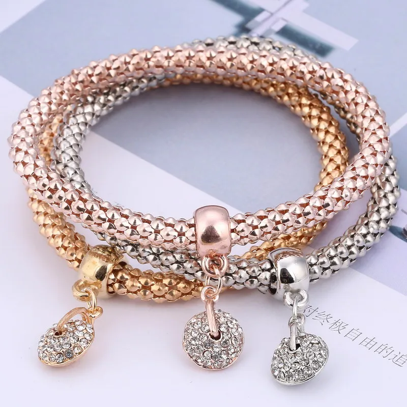3PCS Vintage Charm Bracelets Popcorn Chain Bracelets&Bangles Rose Gold Filled Full Crystal Pulseira Bijoux Christmas Gifts
3PCS Vintage Charm Bracelets Popcorn Chain Bracelets&Bangles Rose Gold Filled Full Crystal Pulseira Bijoux Christmas Gifts