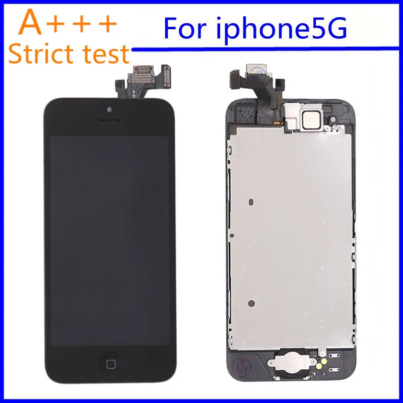 

20pcs/AAA No dead pixels for iphone 5 5G LCD screen assembly Inside and outside the touch screen Digital converter free shipping