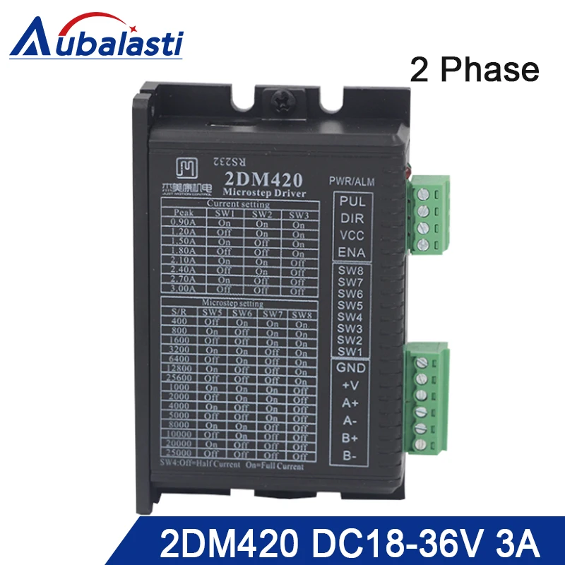 Digital two-phase stepper drive 2DM420 input voltage DC18-36V match with 42 serial step motor
Digital two-phase stepper drive 2DM420 input voltage DC18-36V match with 42 serial step motor