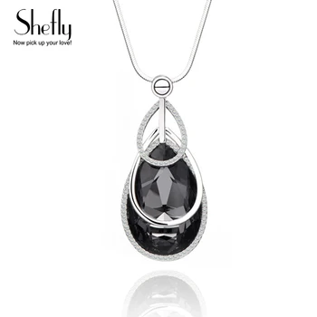 Water Drop Pendant Necklaces Fashion Women's Stone Shine Oval Circles With Snake Chain Necklace Jewelry collares mujer XL08453
Water Drop Pendant Necklaces Fashion Women's Stone Shine Oval Circles With Snake Chain Necklace Jewelry collares mujer XL08453