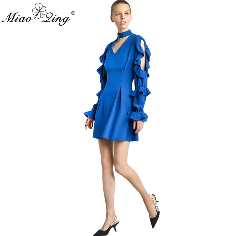 MIAOQING 2018 summer solid Boho dress hollow streetwear style sheath female bow neck petal ruffles women elegant dresses blue
MIAOQING 2018 summer solid Boho dress hollow streetwear style sheath female bow neck petal ruffles women elegant dresses blue