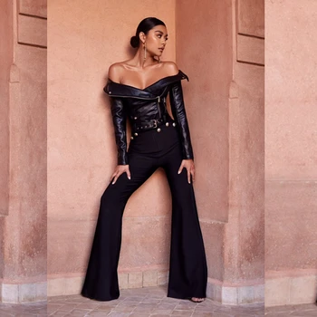 2019 summer elegant boot cut black white bandage pants button fashion sexy vestidos party pants bodysuit Wholesale
2019 summer elegant boot cut black white bandage pants button fashion sexy vestidos party pants bodysuit Wholesale