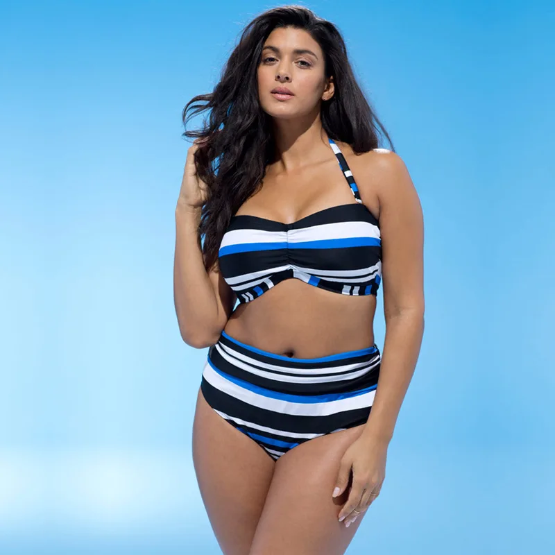 Plus Size Bikinis Set 2019 Women High Waisted Bathing Suits Stripes Two Piece Swimsuits Brazilian Beach Swimwear Biquini XL-4XL
Plus Size Bikinis Set 2019 Women High Waisted Bathing Suits Stripes Two Piece Swimsuits Brazilian Beach Swimwear Biquini XL-4XL