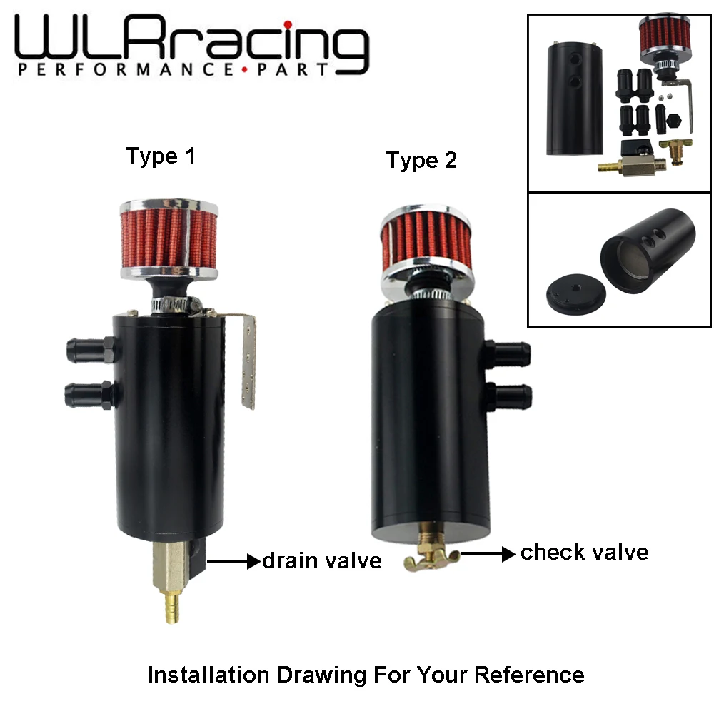 Universal 2 port Brushed baffled oil separator catch can tank with breather filter Check Valve Vented For Honda B/D Series
Universal 2 port Brushed baffled oil separator catch can tank with breather filter Check Valve Vented For Honda B/D Series