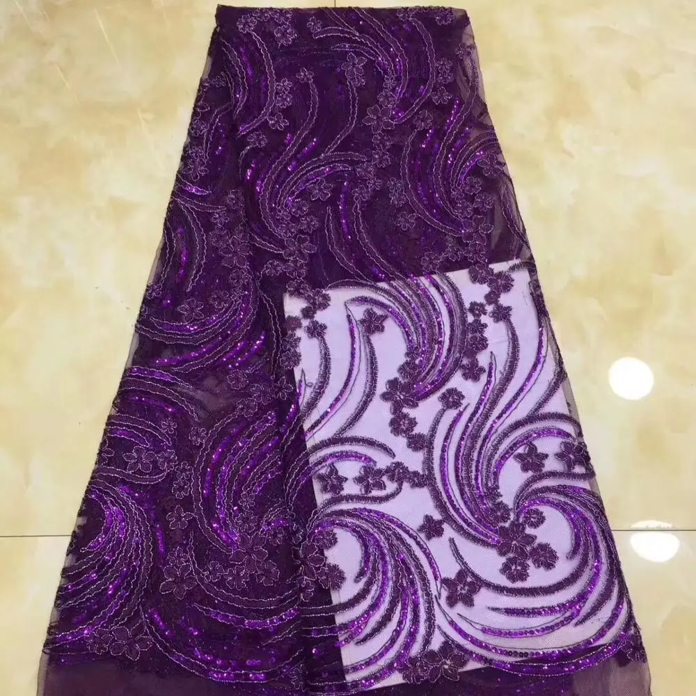 Latest African Tull Lace Fabrics High Quality Lace 2019 Nigerian French Net Lace Fabric with Sequins For Women Dress purple
Latest African Tull Lace Fabrics High Quality Lace 2019 Nigerian French Net Lace Fabric with Sequins For Women Dress purple