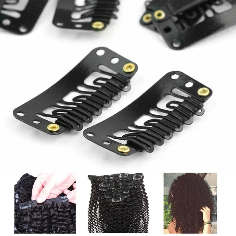 32mm 6-teeth Hair Extension Clips Snap Metal Clips With Silicone Back For Clip in Human Hair Extensions Wig Comb Clips New
32mm 6-teeth Hair Extension Clips Snap Metal Clips With Silicone Back For Clip in Human Hair Extensions Wig Comb Clips New