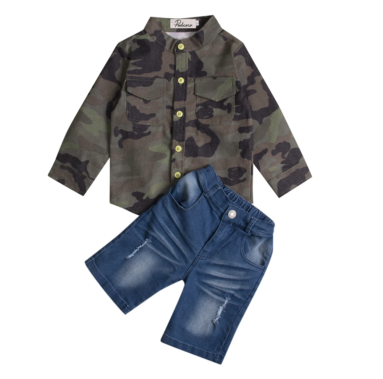 2017 Kids Long Sleeve Baby Boy Camouflage T-shirt Shirt+Torn Jeans Shorts Cool 2pcs Outfits Clothing Set 2019
2017 Kids Long Sleeve Baby Boy Camouflage T-shirt Shirt+Torn Jeans Shorts Cool 2pcs Outfits Clothing Set 2019