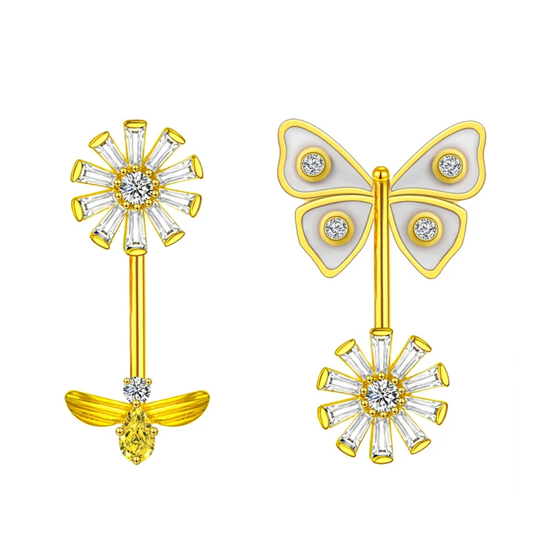 Korean version of high-end creative flowers bee asymmetric earrings femininity wild inlaid zircon earrings
Korean version of high-end creative flowers bee asymmetric earrings femininity wild inlaid zircon earrings