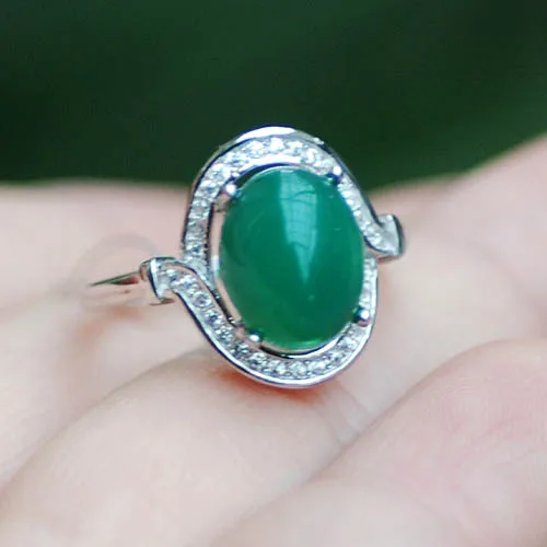 LANZYO 925 Sterling Silver Rings Natural Green Chalcedony Fine Jewelry Birthday for Women trendy wholesale tj1041
LANZYO 925 Sterling Silver Rings Natural Green Chalcedony Fine Jewelry Birthday for Women trendy wholesale tj1041