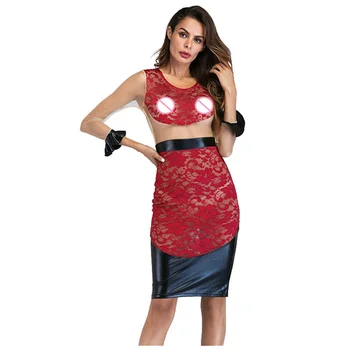 Plus Size XXL Red Women Erotic Dresses Sexy Transparent Lace Mesh Faux Leather Long Sleeve Bodycon Vinyl Sexy Dress Clue Wear
Plus Size XXL Red Women Erotic Dresses Sexy Transparent Lace Mesh Faux Leather Long Sleeve Bodycon Vinyl Sexy Dress Clue Wear