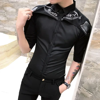 Baroque Men NightClub Shirt Men Social Designer Splice Half Sleeve Slim Fit Shirt Fashion Casual Tuxedo Shirts Camisa Masculina
Baroque Men NightClub Shirt Men Social Designer Splice Half Sleeve Slim Fit Shirt Fashion Casual Tuxedo Shirts Camisa Masculina