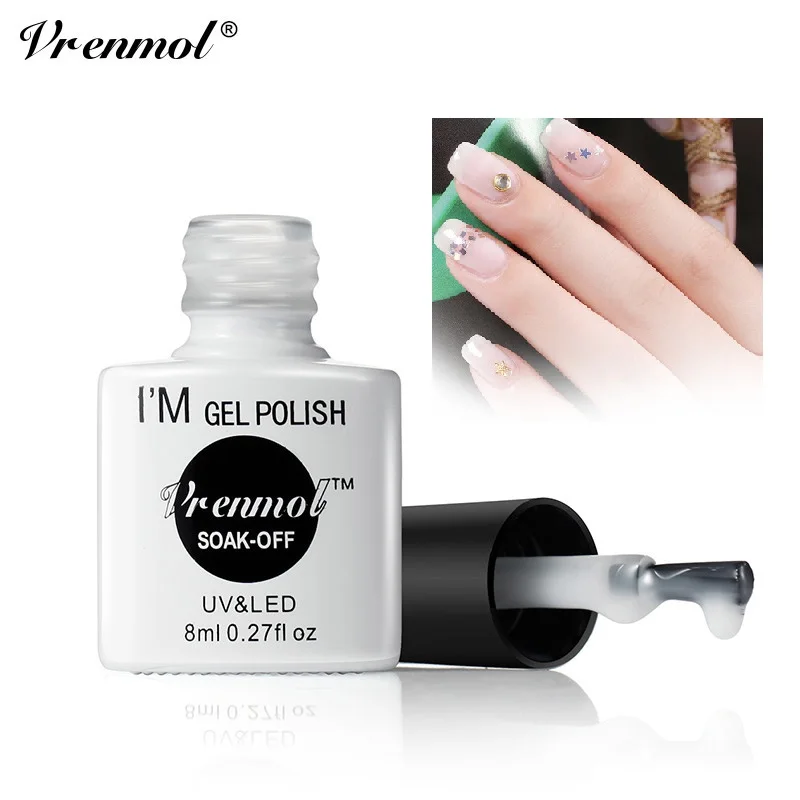 Vrenmol 1pcs Opal Jelly Nail Gel Polish Semi-transparent White Vernis Soak Off UV Gel Laong Lasting Manicure Lacquer
Vrenmol 1pcs Opal Jelly Nail Gel Polish Semi-transparent White Vernis Soak Off UV Gel Laong Lasting Manicure Lacquer