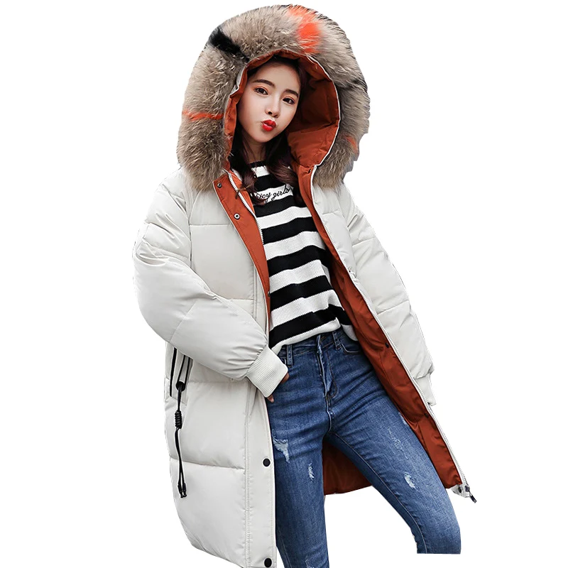 winter new down parka with big fur hat colored collar women's middle length thickened knee female long
winter new down parka with big fur hat colored collar women's middle length thickened knee female long