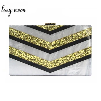 Stripe Patchwork Sequin Clutch Bag High Quality Acrylic Bag Wedding Purses and Handbags Metal Chain Mini Shoulder Bag ZD1220
Stripe Patchwork Sequin Clutch Bag High Quality Acrylic Bag Wedding Purses and Handbags Metal Chain Mini Shoulder Bag ZD1220