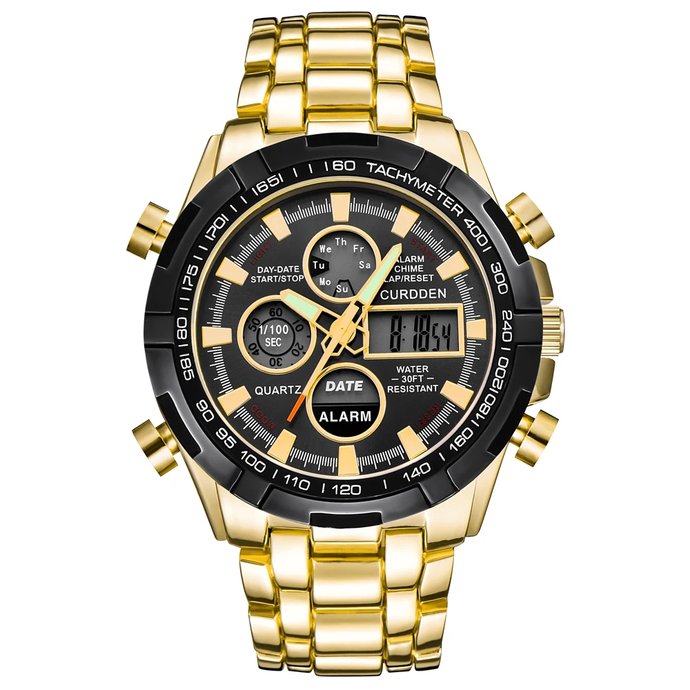 Gold Watches Mens Luxury Brand Chronograph Army Digital Watches Men Dual Time Sports Designer Wrist Watch Montre Homme de Marque
Gold Watches Mens Luxury Brand Chronograph Army Digital Watches Men Dual Time Sports Designer Wrist Watch Montre Homme de Marque