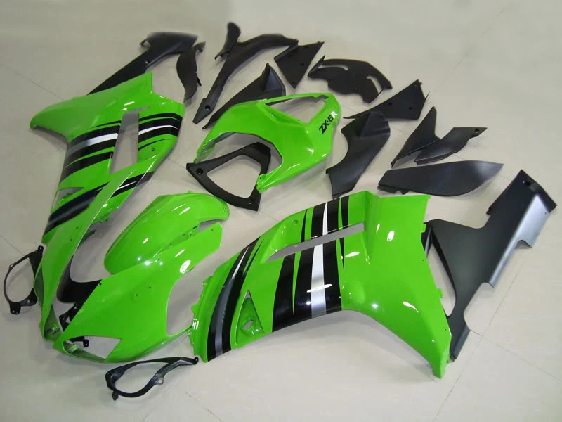 Комплект обтекателей для мотоцикла KAWASAKI Ninja ZX6R 636 07 08 ZX 6R 2007 2008 zx6r ABS зеленый черный