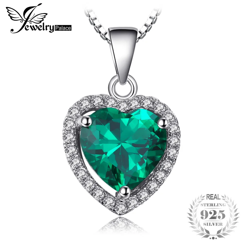 Jewelrypalace Сердце океана 2.4ct зеленый русский Nano создана изумруд любовь навсегда Halo