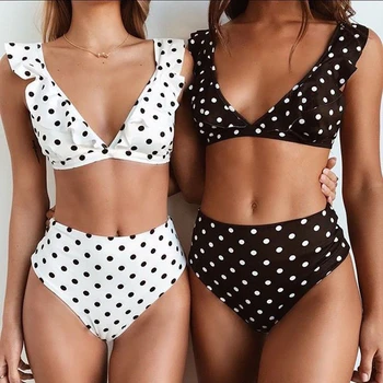 2018 Women Lotus Leaf Dot Bikini Set Summer Sexy Push-up Padded Bra Bandage Swimsuit Triangle Swimwear High Waist Bathing Suit
2018 Women Lotus Leaf Dot Bikini Set Summer Sexy Push-up Padded Bra Bandage Swimsuit Triangle Swimwear High Waist Bathing Suit