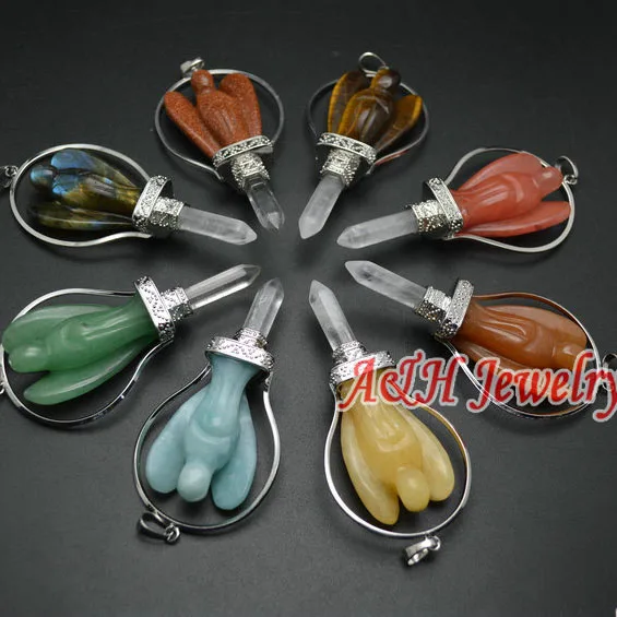 10pcs High Quality Mixed Color Natural Semi-precious Stone Fine Carved Angle Pendants Hexagon Crystal Fashion Jewelry
10pcs High Quality Mixed Color Natural Semi-precious Stone Fine Carved Angle Pendants Hexagon Crystal Fashion Jewelry