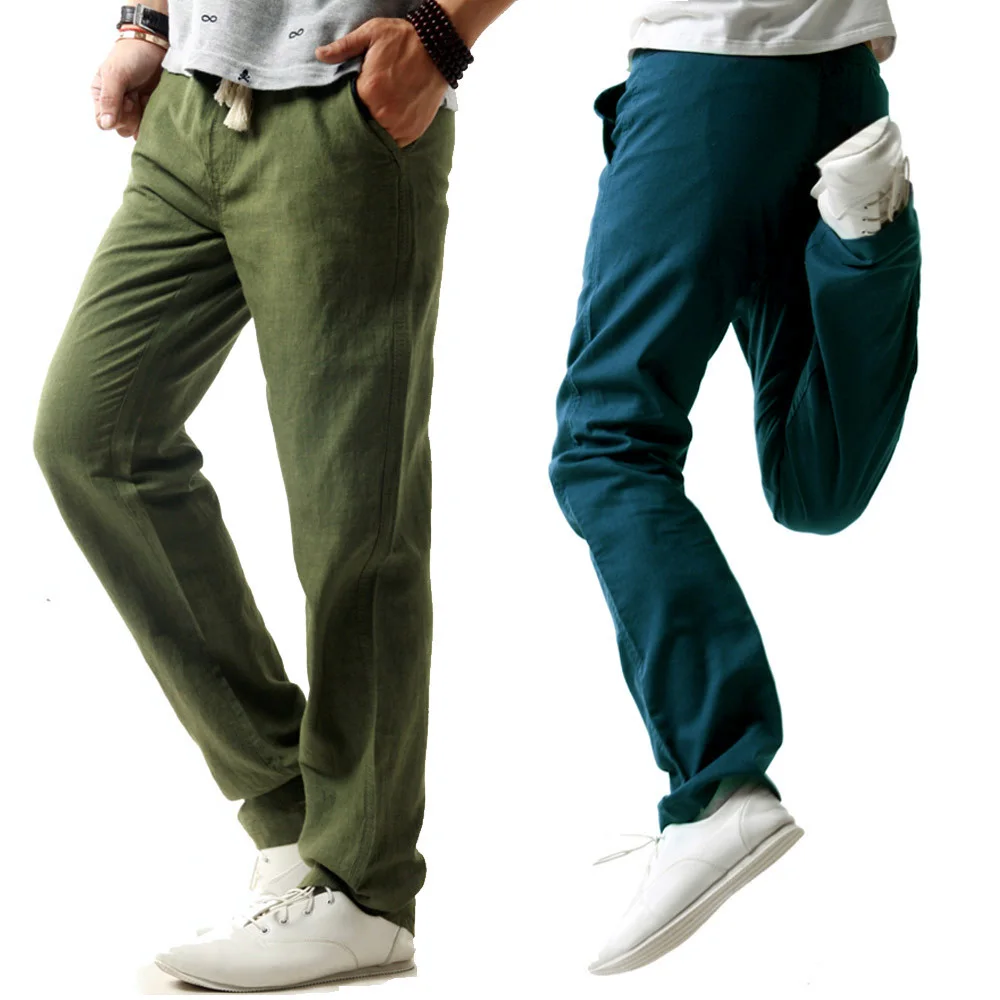 Men's Casual Pants Summer Style Loose Linen Trousers Male Full Length Drawstring Trousers Plus Size XXL XXXL Color Blue Beige
Men's Casual Pants Summer Style Loose Linen Trousers Male Full Length Drawstring Trousers Plus Size XXL XXXL Color Blue Beige