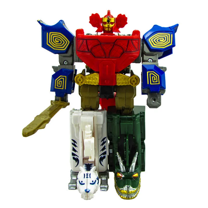 5 In1 KO Transformers Robot/Dinosaur MEGAZORD Figure Kids Toy Christmas Gift 