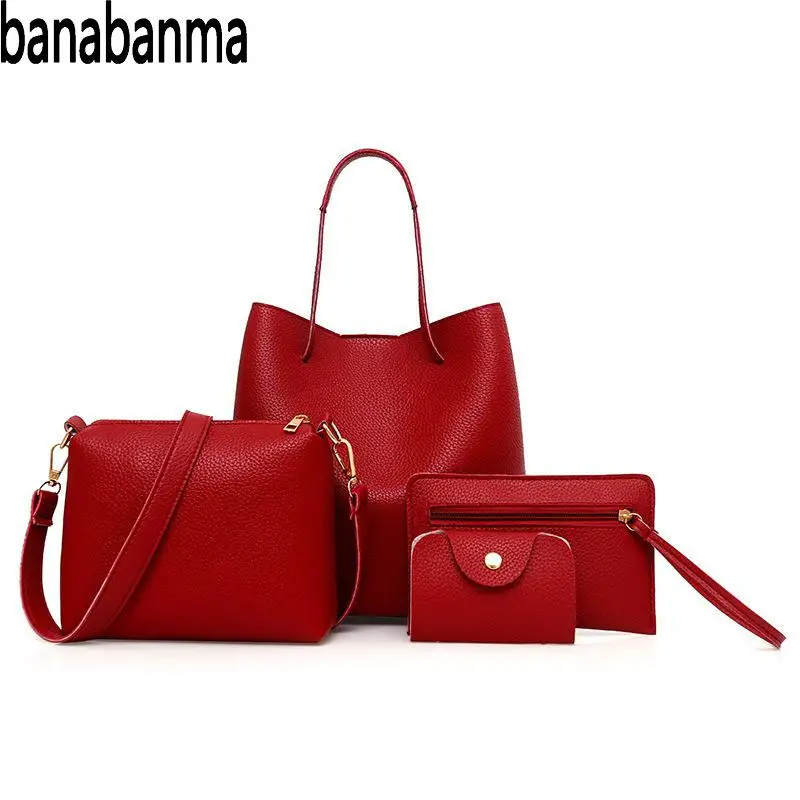 Banabanma 4pcs/set Handbag Women Fashion Delicate Texture Handbag Single-shoulder Bag Wallet Bag Set Bags for Women 2018 ZK30
Banabanma 4pcs/set Handbag Women Fashion Delicate Texture Handbag Single-shoulder Bag Wallet Bag Set Bags for Women 2018 ZK30