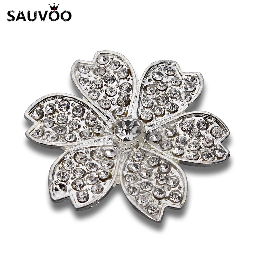 SAUVOO 4 шт. модные хрустальные подвески Сакура цветок 45 мм подходят широкие веревки