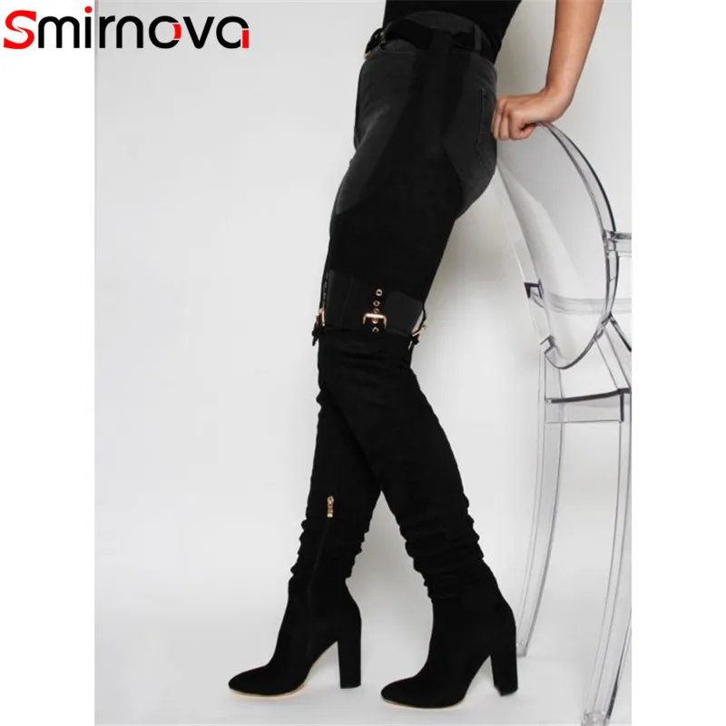 Smirnova big size 35-43 fashion over the knee boots women round toe zip flock high heels shoes buckle buckle autumn winter boots
Smirnova big size 35-43 fashion over the knee boots women round toe zip flock high heels shoes buckle buckle autumn winter boots