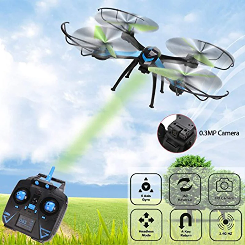 

LeadingStar New RC Drone 6 Axis Gyro 2.4GHz 4CH Quadcopter with Camera 360 Degree Eversion Dron JJRC H98 VS JJRC H31 CX-10WD Toy