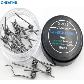 Tiger Coil 0.36ohm 10pcs/box 0.2*0.8+26ga prebuilt Coil electronic cigarette rda atomizer wick coil resistance heating coil
Tiger Coil 0.36ohm 10pcs/box 0.2*0.8+26ga prebuilt Coil electronic cigarette rda atomizer wick coil resistance heating coil