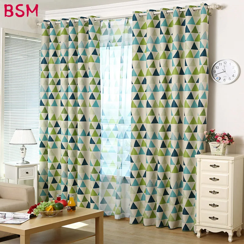 Triangle Print Window Modern Style Curtains For Living Room Blackout Curtain Green Blue Pastoral Voile Tulle Drapes AWB0341
Triangle Print Window Modern Style Curtains For Living Room Blackout Curtain Green Blue Pastoral Voile Tulle Drapes AWB0341