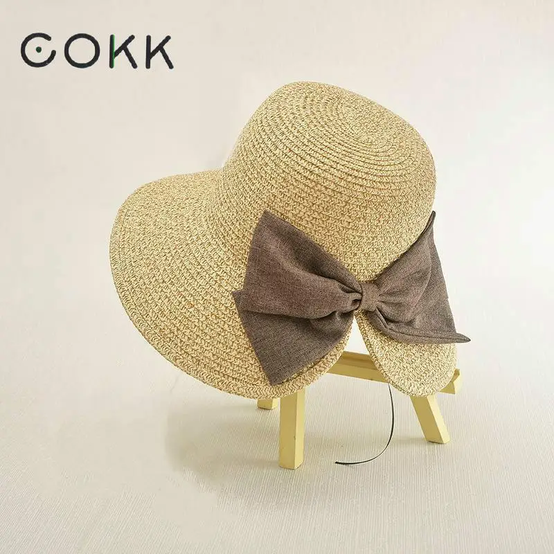 COKK Women's Sun Hat Big Bow Wide Brim Floppy Summer Hats For Women Beach Panama Straw Bucket Hat Sun Protection Visor Femme Cap
COKK Women's Sun Hat Big Bow Wide Brim Floppy Summer Hats For Women Beach Panama Straw Bucket Hat Sun Protection Visor Femme Cap