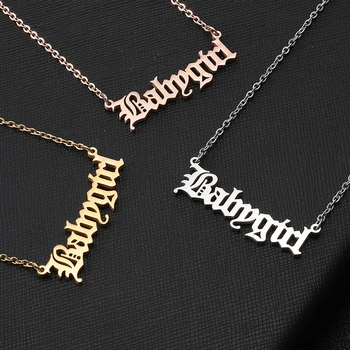 Personalized Name Old English Necklace Stainless Steel white Gold Chain Custom Font Necklace For Women Wedding Jewelry
Personalized Name Old English Necklace Stainless Steel white Gold Chain Custom Font Necklace For Women Wedding Jewelry