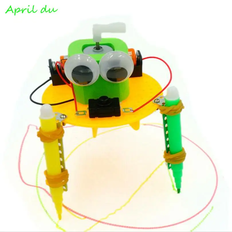 April Du Diy Graffiti Drawing Robot Kit with Pen Science Toys Experiment Technology Creative Education Primary School Toys,1set
April Du Diy Graffiti Drawing Robot Kit with Pen Science Toys Experiment Technology Creative Education Primary School Toys,1set