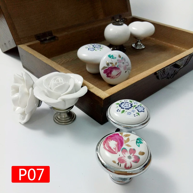 P07白色印花系列单孔陶瓷拉手=主图10