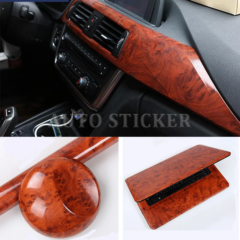 50x100CM Glossy Wood Grain Car Wrap Vinyl Film Textured Furniture Decal Waterproof Self Adhesive Sticker | Автомобили и мотоциклы