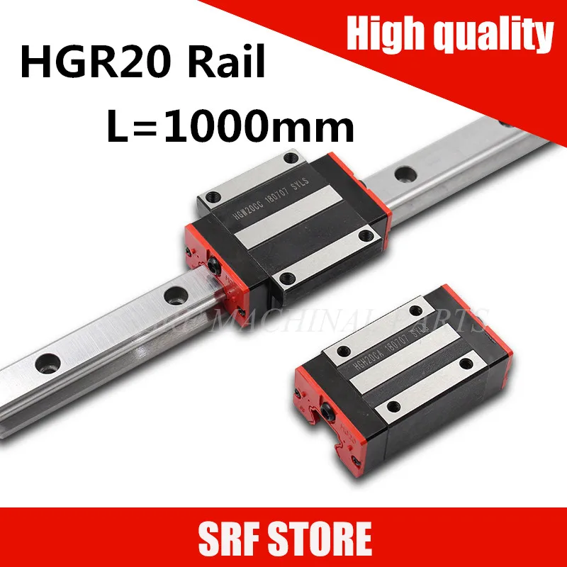 

1pcs Linear guide HGR20 L=1000mm linear motion rail 2pcs HGH20CA or HGW20CC block carriage