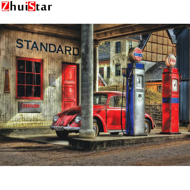 Full Square drill 5D DIY Diamond embroidery Gas station car Diamond Painting Cross Stitch Rhinestone Mosaic decoration XY1
Full Square drill 5D DIY Diamond embroidery Gas station car Diamond Painting Cross Stitch Rhinestone Mosaic decoration XY1