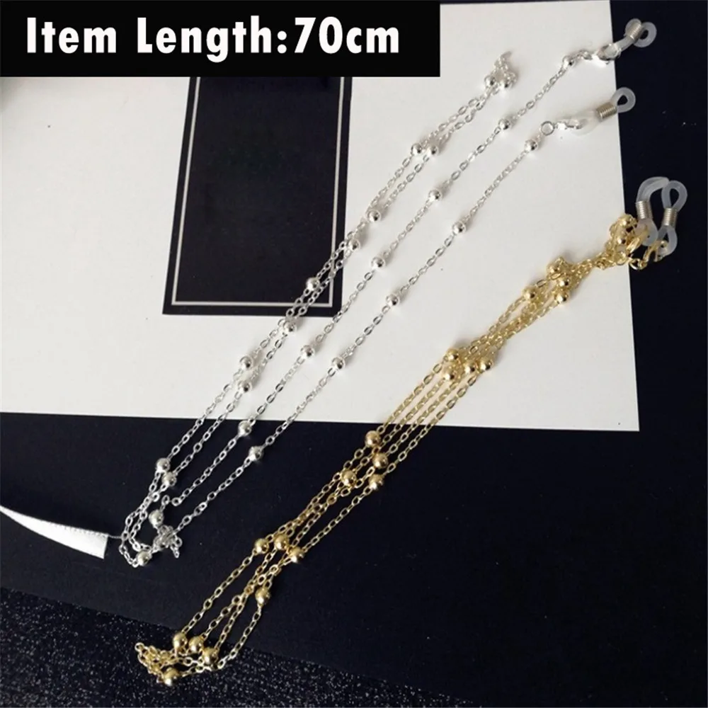 1PC 70cm Gold Silver Eyeglass Chains Sunglasses Reading Glasses Chain Holder Cord Eyewear Holder Neck Lanyard Strap Beaded Rope
1PC 70cm Gold Silver Eyeglass Chains Sunglasses Reading Glasses Chain Holder Cord Eyewear Holder Neck Lanyard Strap Beaded Rope