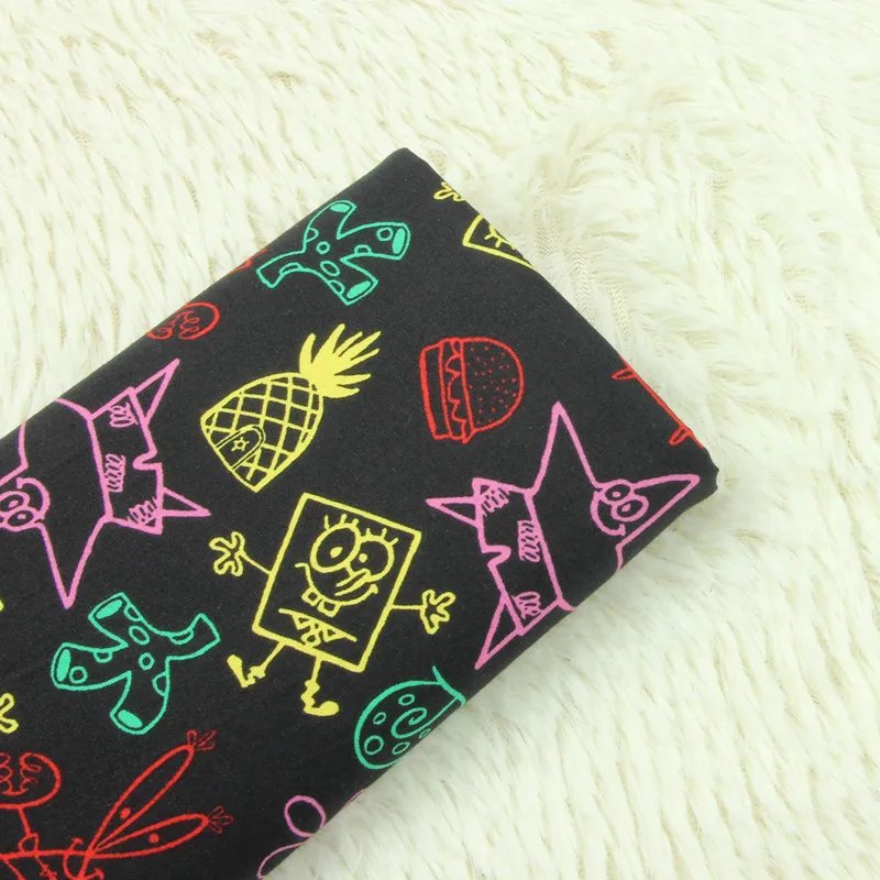 140*50cm Cartoon pineapple SpongeBob Child Cotton Fabric Baby Clothes/Diy Handmade Craft Bedding Home Cloth Purse Quilt
140*50cm Cartoon pineapple SpongeBob Child Cotton Fabric Baby Clothes/Diy Handmade Craft Bedding Home Cloth Purse Quilt