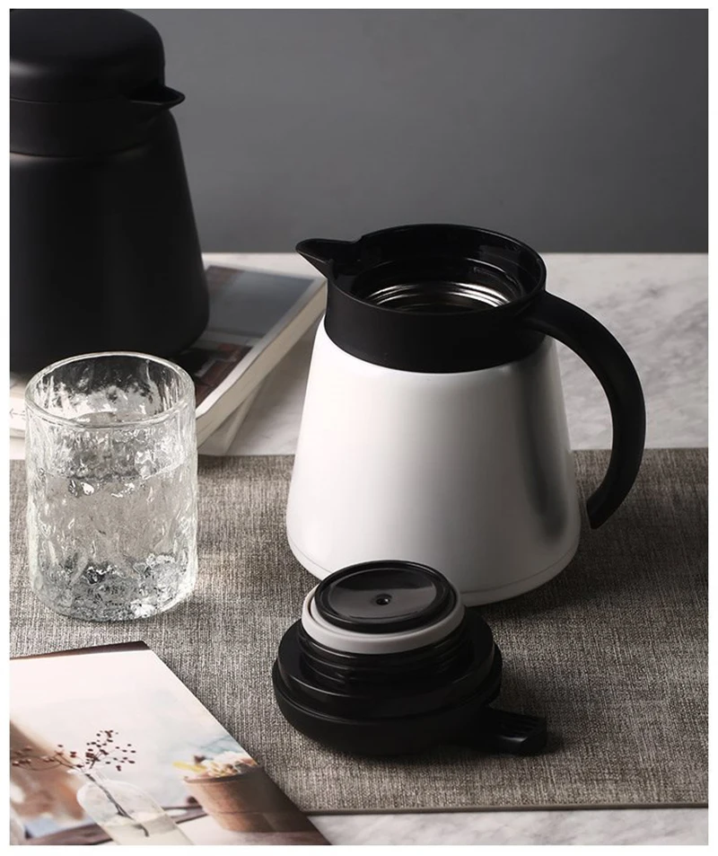 800ml Thermos Bottles Office Coffee Hot Vacuum Flasks Stainless Steel Thermal Insulation Pot European Style Water Jug White 800ml Thermos Bottles Office Coffee Hot Vacuum Flasks Stainless Steel Thermal Insulation Pot European Style Water Jug White