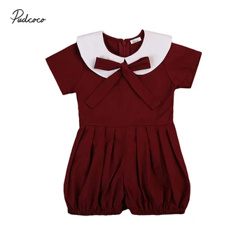 2017 Cute Newborn Toddler Kids Girls Romper Short Sleeve Peter Pan Collar Bow Jumpsuit Student Clothes
2017 Cute Newborn Toddler Kids Girls Romper Short Sleeve Peter Pan Collar Bow Jumpsuit Student Clothes